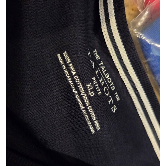 NWT Lot of 2 Talbots The Tee 100% Pima Cotton Sleeveless Size XL Pet Black Blue - Picture 7 of 13